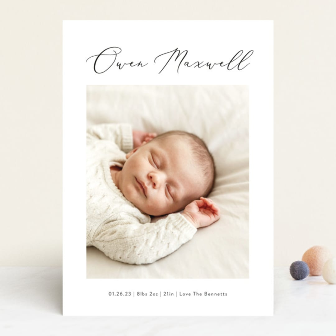 "Up Top" - Birth Announcements in Ink by Carolyn MacLaren - Front