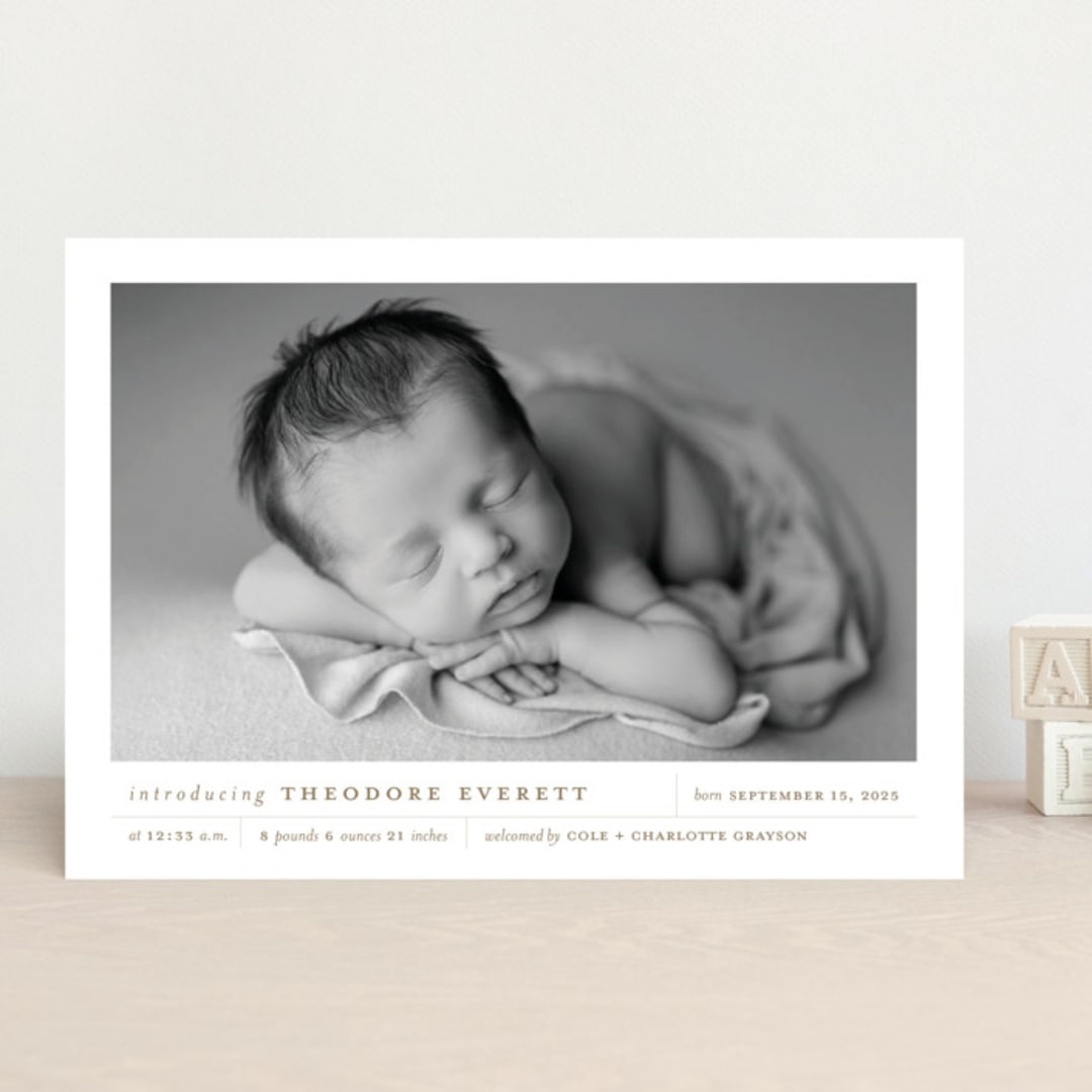 "Modern Grid" - Birth Announcements in Sand by Alexandra Cohn - Front