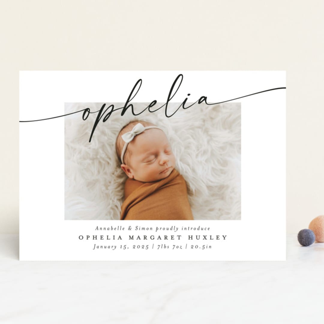 "Signature Name" - Birth Announcements in Coal by Meggy Masters - Front
