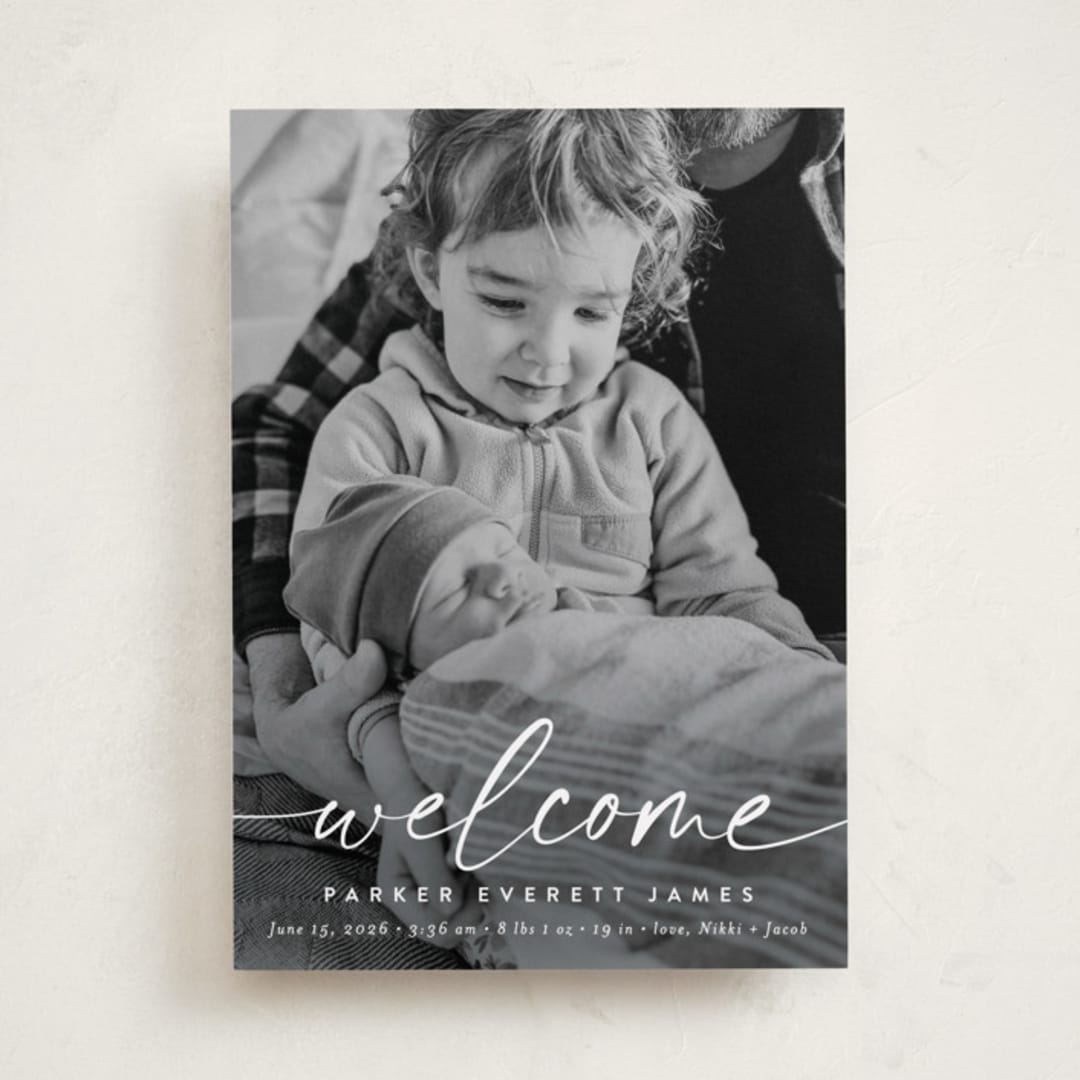 "Little Welcome" - Birth Announcements in Cloud by Susan Asbill - Front
