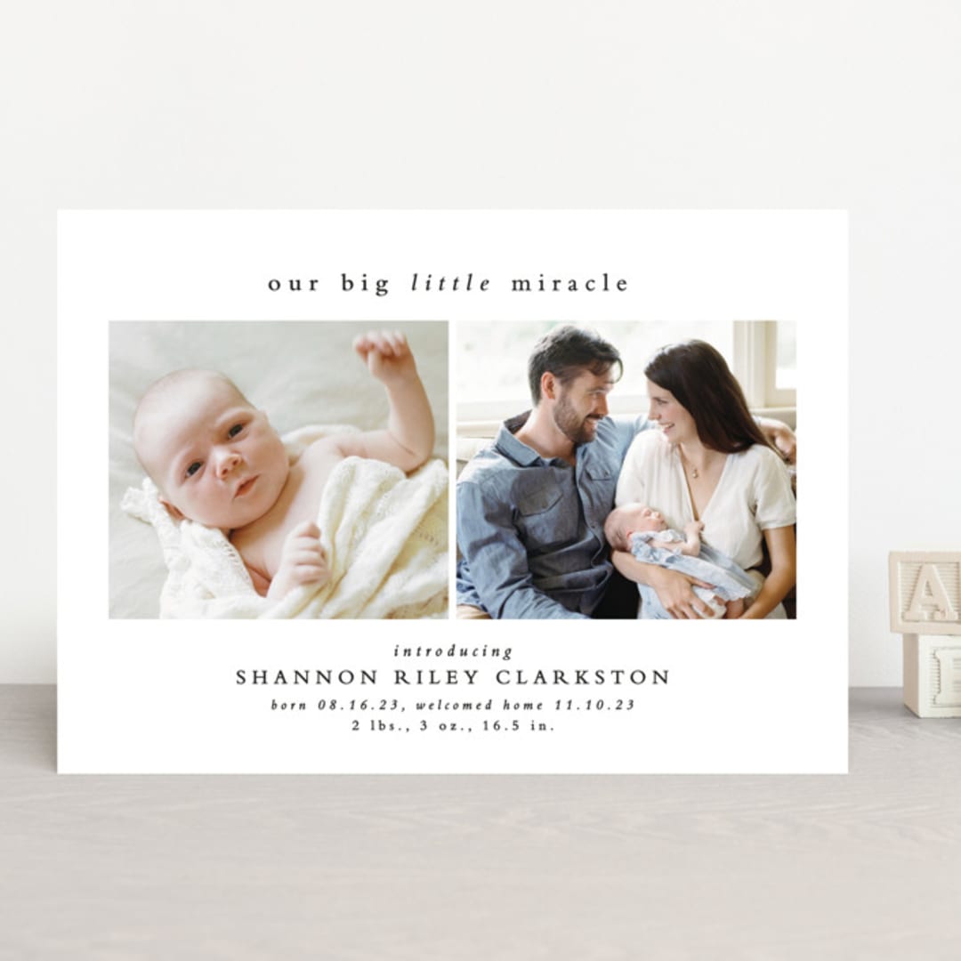 "Big little miracle" - Birth Announcements in Puddle by Lea Delaveris - Front