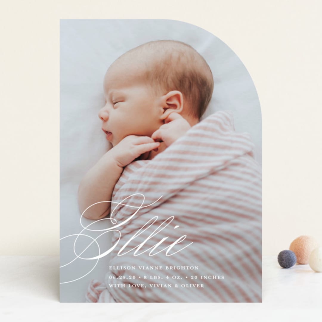 "Precious Script" - Birth Announcements in Sugar by Jessica Williams - Front