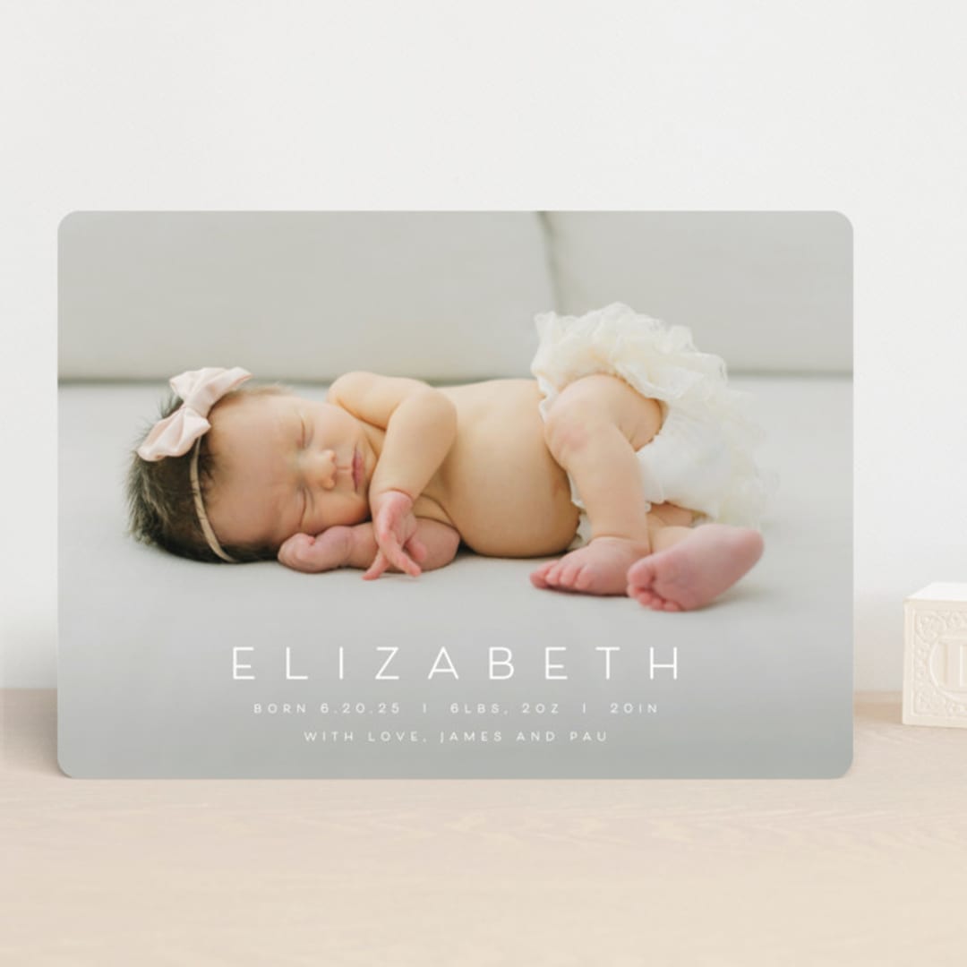 "Sweet Love" - Birth Announcements in Sugar by Juneau Designs - Front
