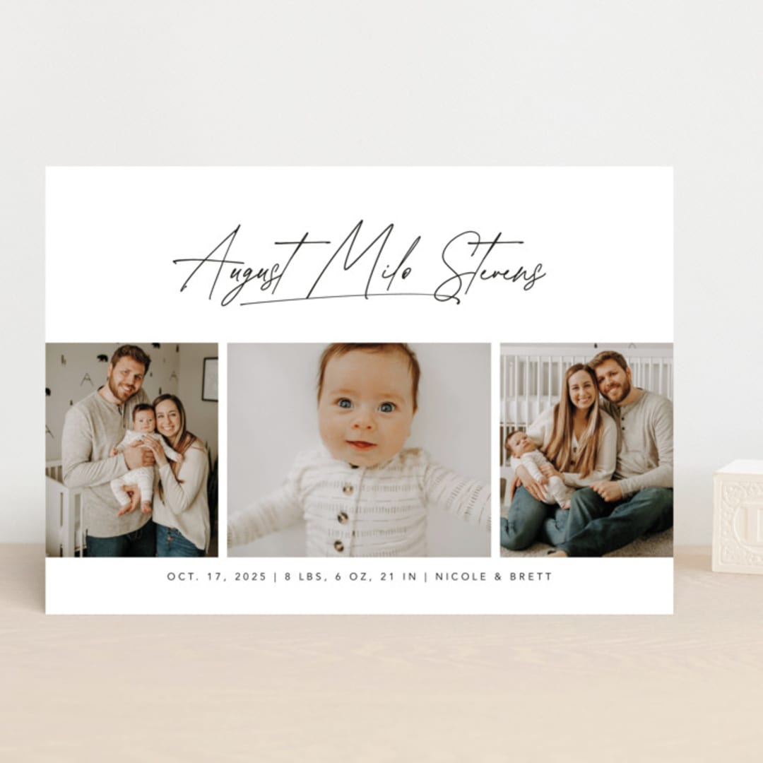 "Me times three" - Birth Announcements in Cloud by Lea Delaveris - Front