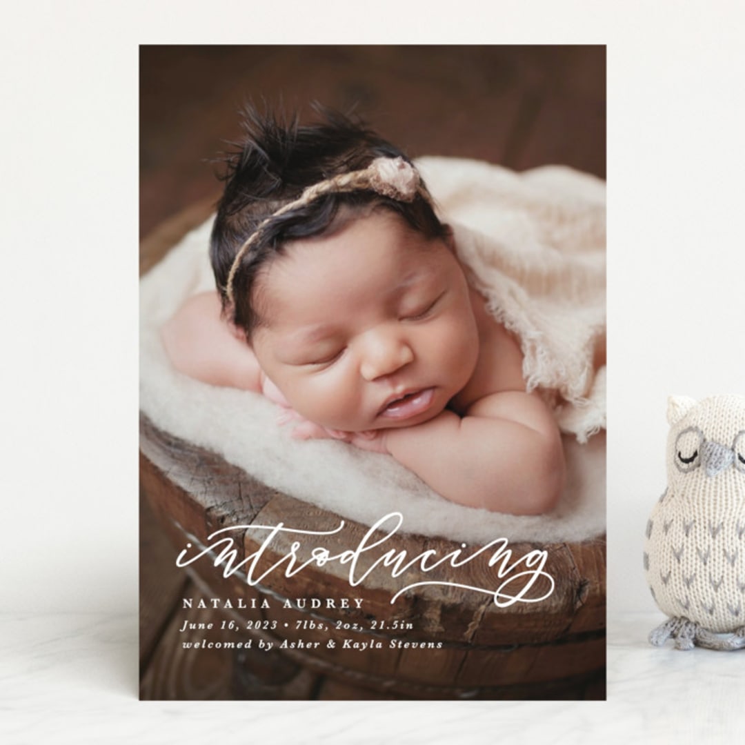 "Introducing" - Birth Announcements in Marble by Lea Delaveris - Front