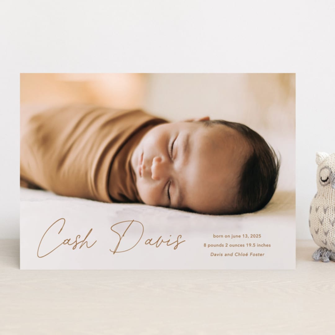 "Swaddle" - Birth Announcements in Rust by Stacey Meacham - Front