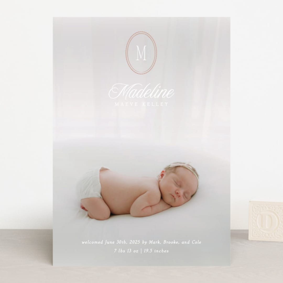 "Cameo" - Birth Announcements in Petal by Robert and Stella - Front