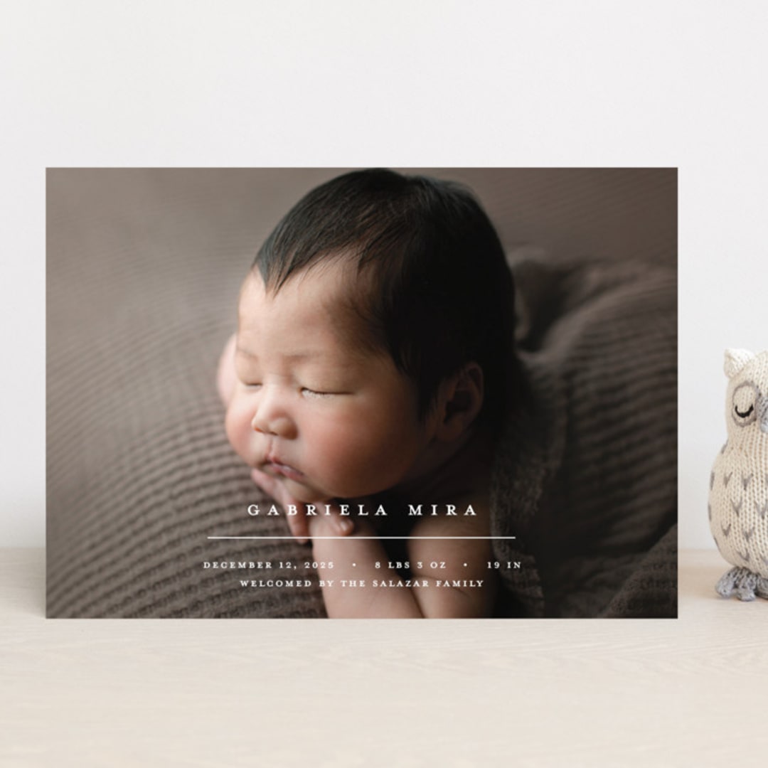 "Primary" - Birth Announcements in Vanilla by Pixel and Hank - Front