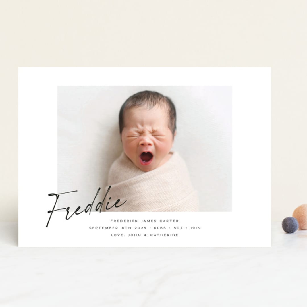 "Nickname" - Birth Announcements in Dove by Paula Pecevich - Front