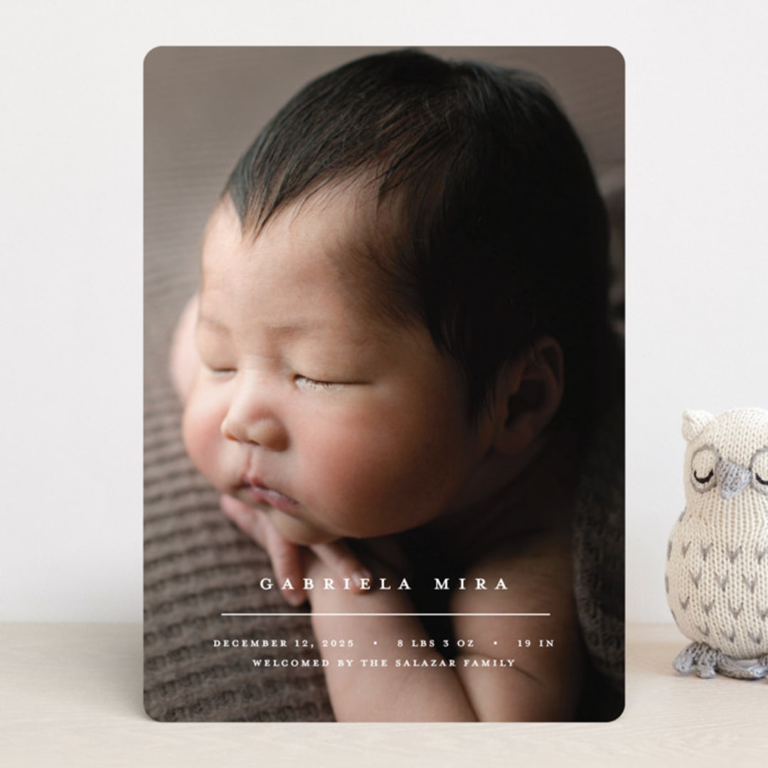 "Primary" - Birth Announcements in Vanilla by Pixel and Hank - Front