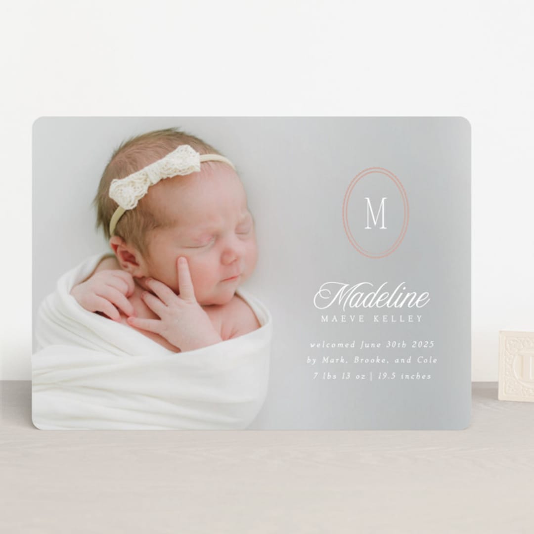 "Cameo" - Birth Announcements in Petal by Robert and Stella - Front