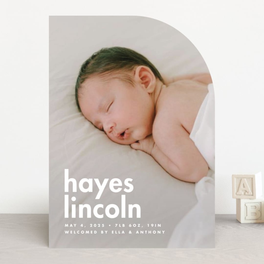 "Hayes" - Birth Announcements in Cloud by Ellen Schlegelmilch - Front