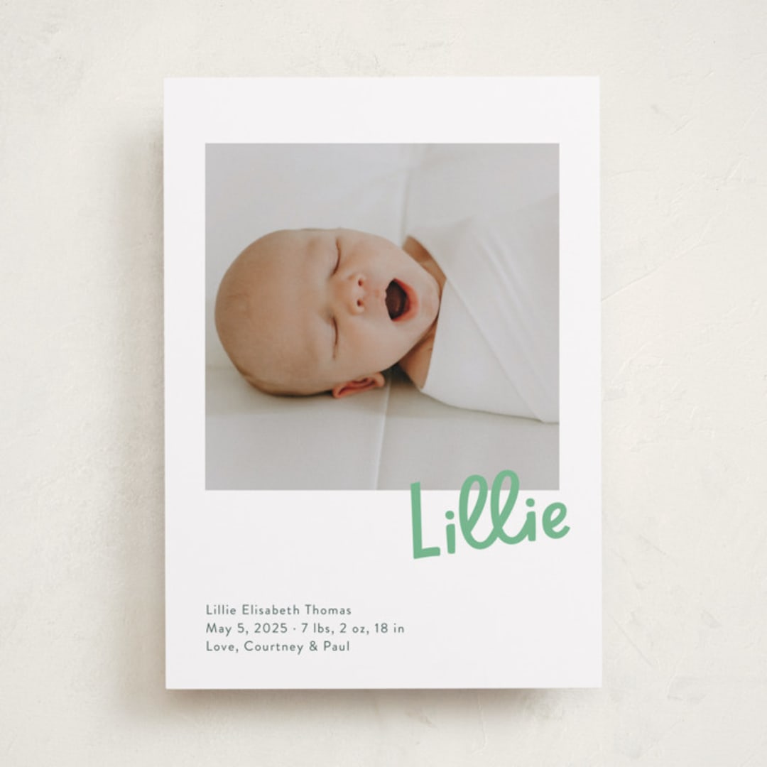 "Jolly Good" - Birth Announcements in Clover by Megan Davis - Front