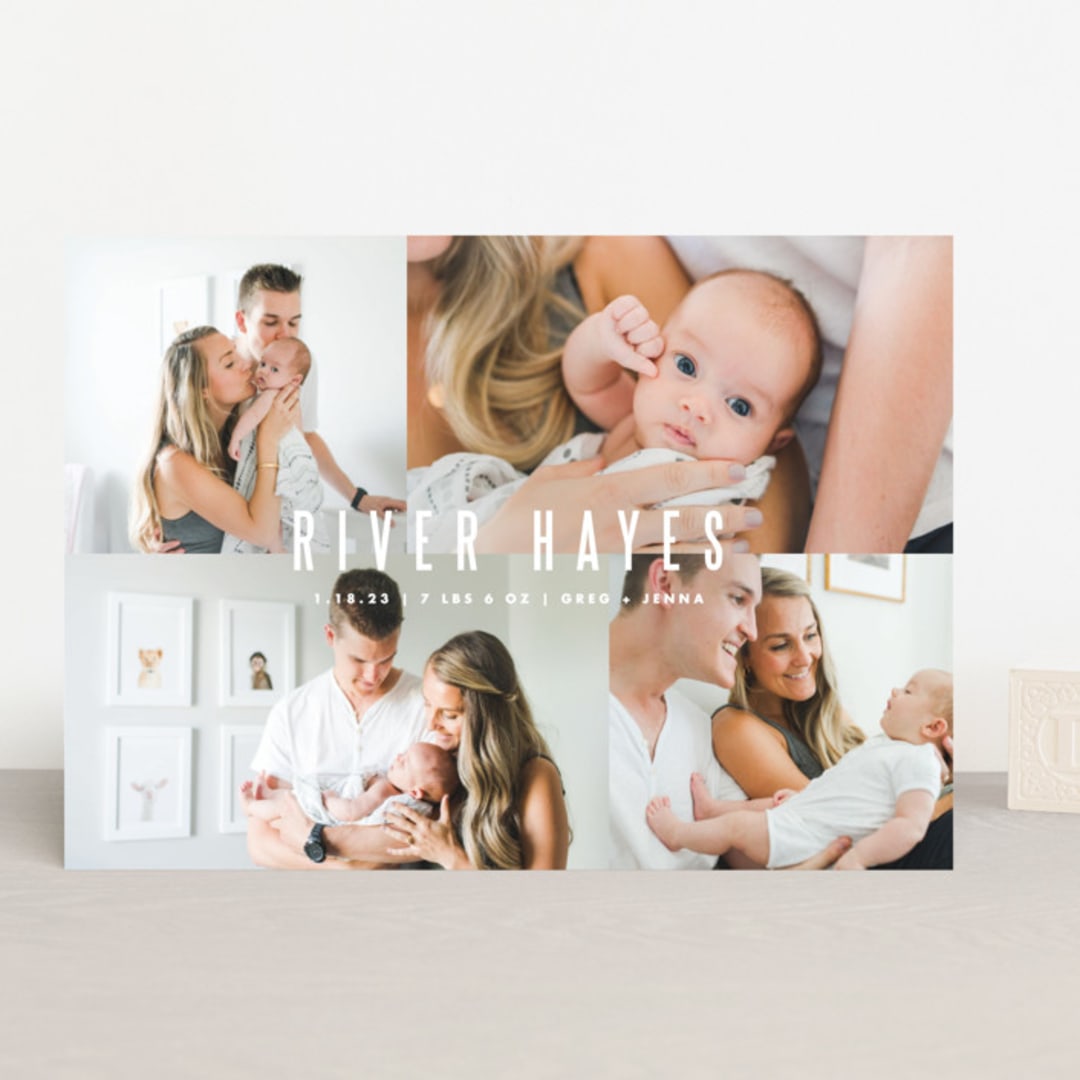 "Indie" - Birth Announcements in Cloud by Lauren Chism - Front