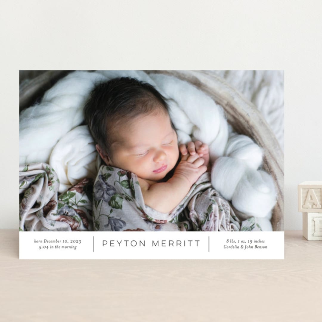 "Merritt" - Birth Announcements in Ink by Megan Davis - Front