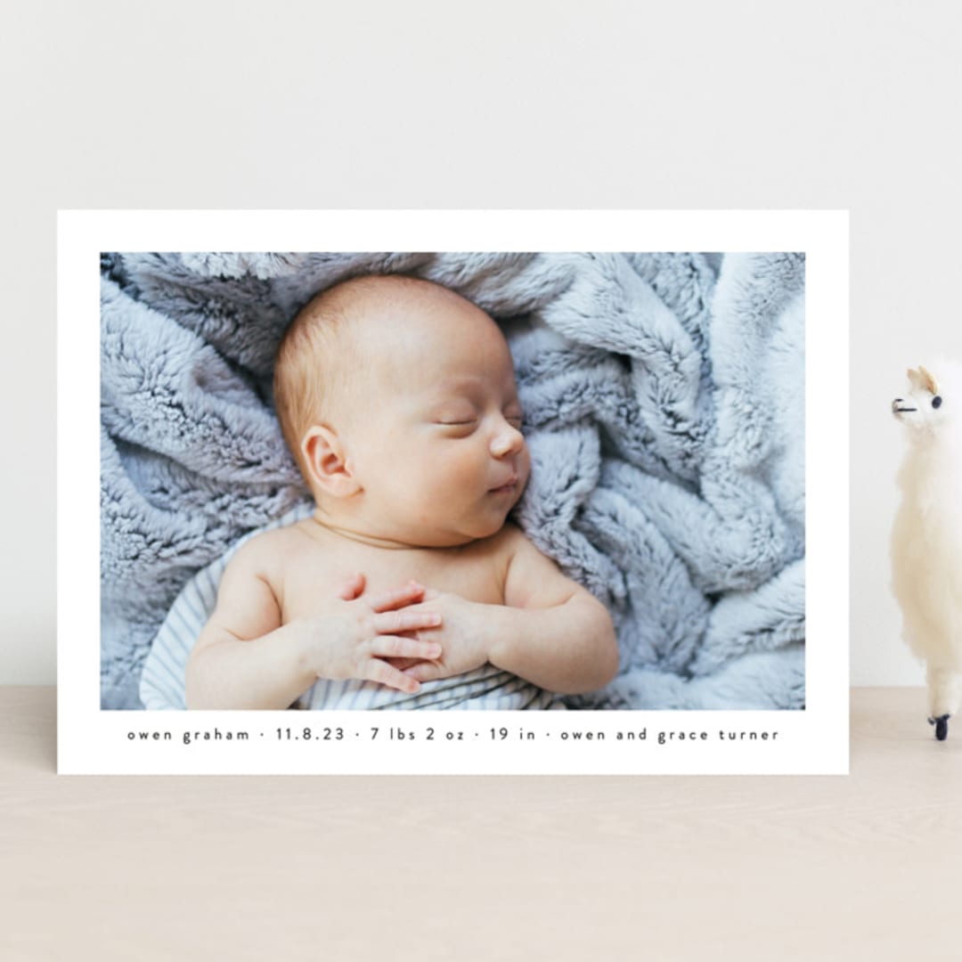 "Basic" - Birth Announcements in Onyx by Lauren Chism - Front