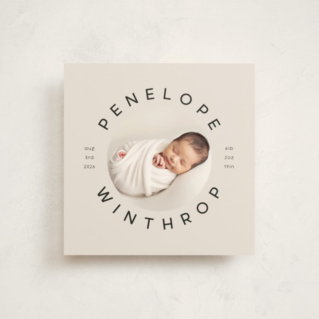 "square birth" - Birth Announcements in Sand by Lori Wemple - Front