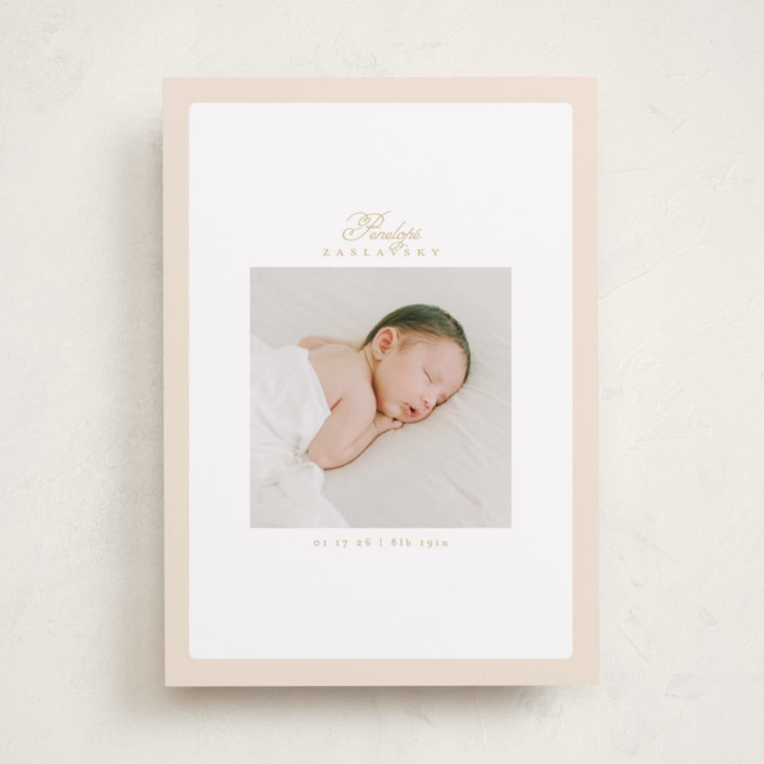 "soft frame" - Birth Announcements in Peachy by Phrosné Barwood - Front