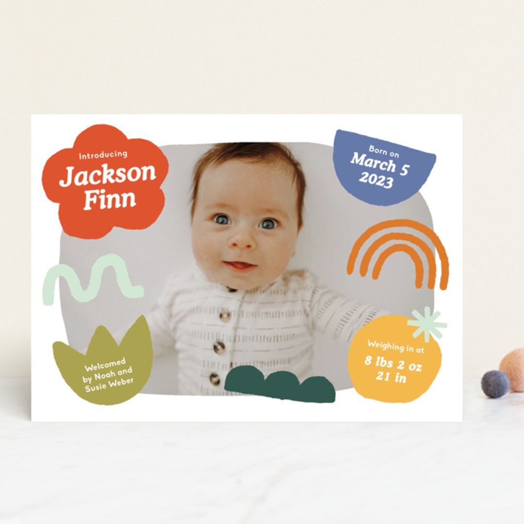 "colorful shapes" - Birth Announcements in Fruitcake by Kercia Jane - Front
