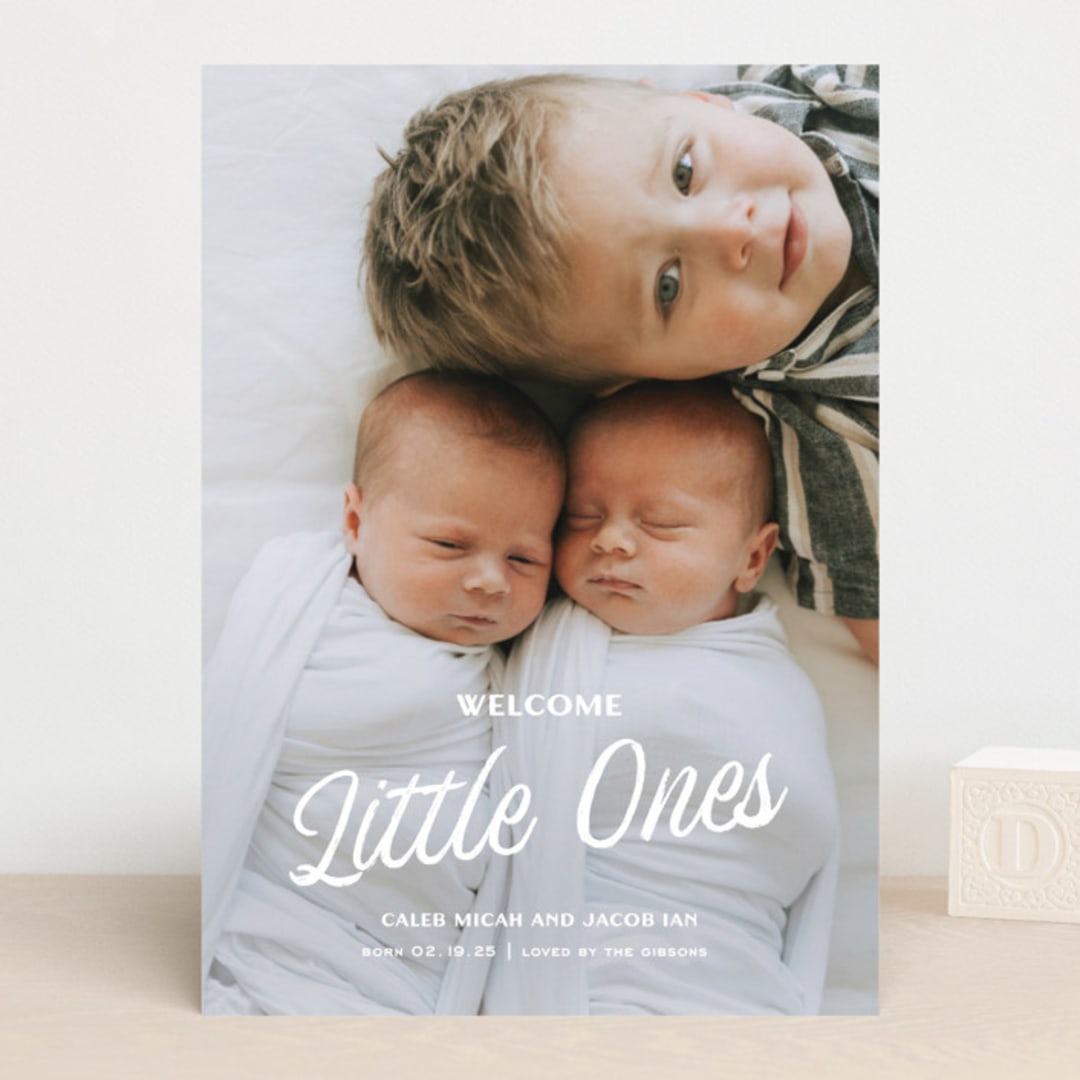 "Vintage" - Birth Announcements in Bunny by Sarah Cohn - Front