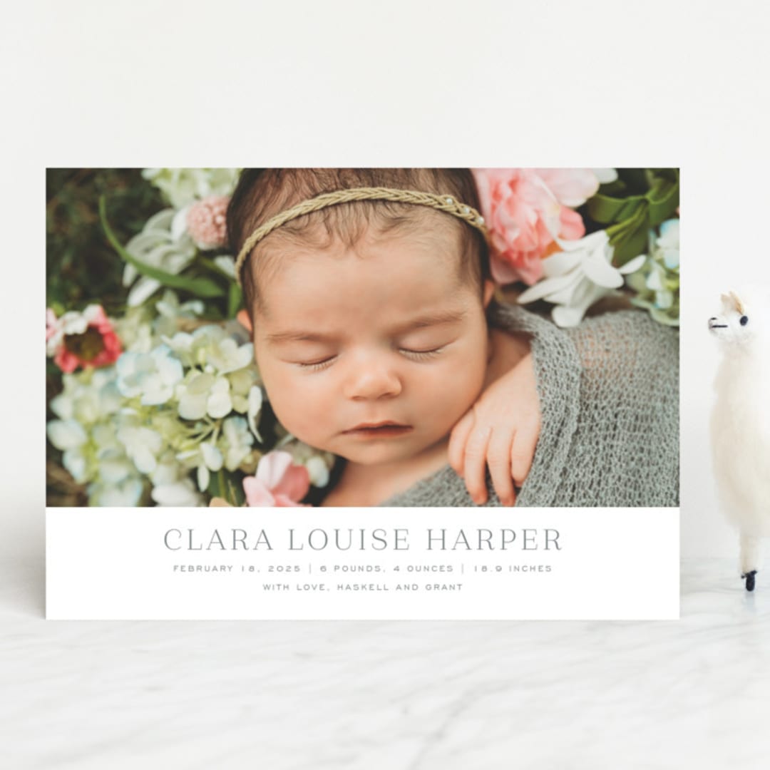 "Canvas" - Birth Announcements in Moon by Megan Davis - Front