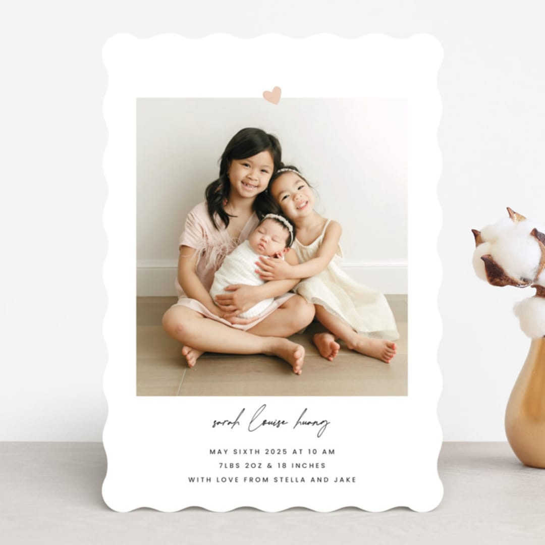 "Camellia" - Birth Announcements in Camellia by Blustery August - Front