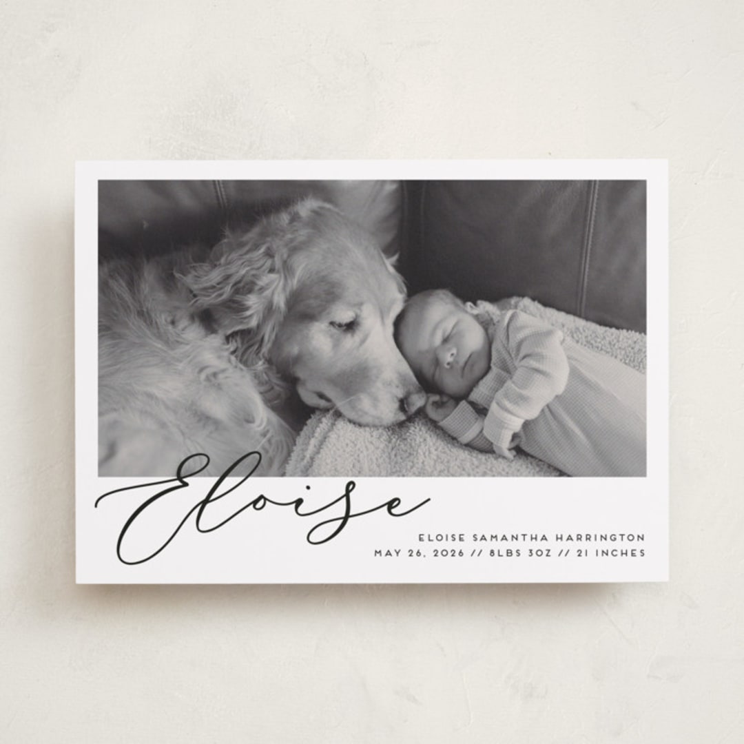 "First-Name Basis" - Birth Announcements in Onyx by Genna Blackburn - Front