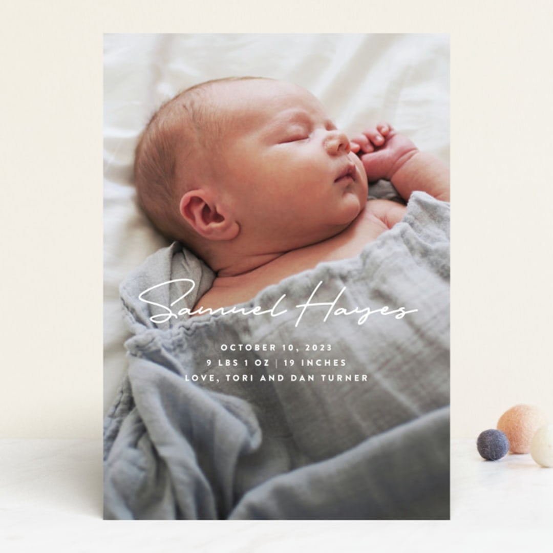 "Signature-esque" - Birth Announcements in Milk by Lauren Chism - Front
