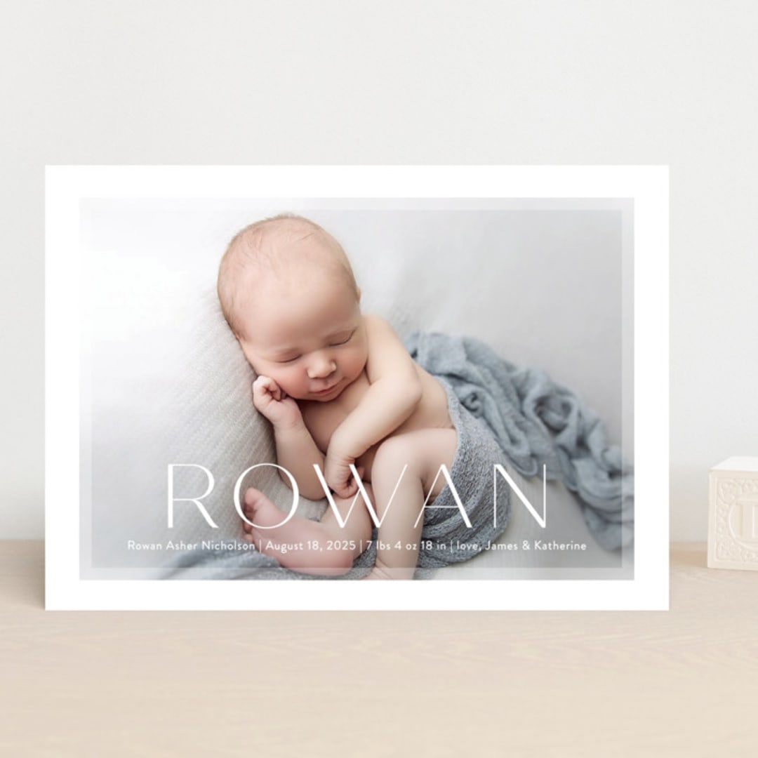 "Frosted Frame" - Birth Announcements in Sugar by Jessica Williams - Front