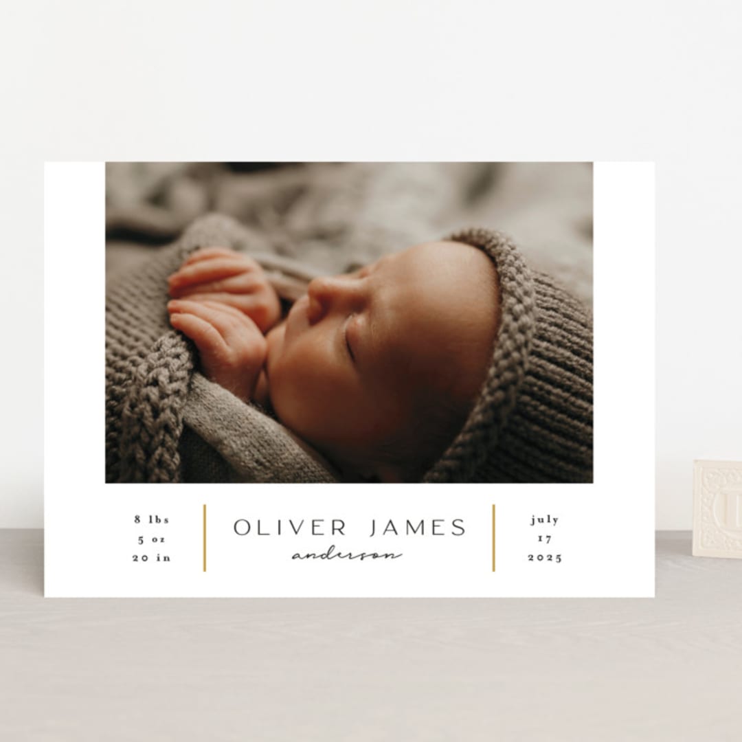 "New Day" - Birth Announcements in Cotton by Iveta Angelova - Front