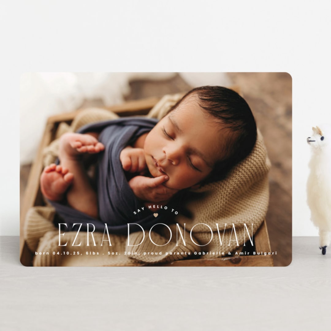 "Little Heart" - Birth Announcements in Caramel by Corinne Malesic - Front