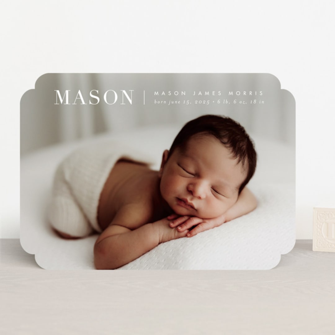 "simply named" - Birth Announcements in Snow by Sarah Curry - Front