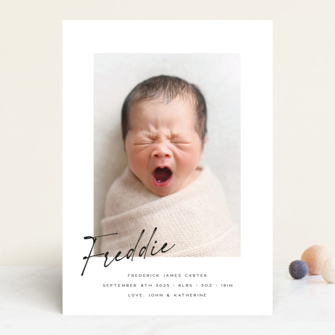 "Nickname" - Birth Announcements in Dove by Paula Pecevich - Front