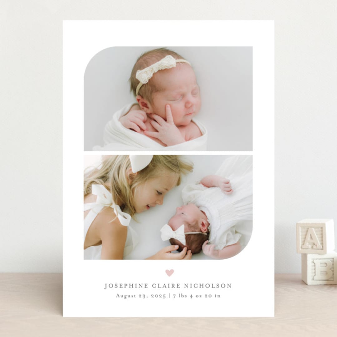 "Camber" - Birth Announcements in Cotton Candy by Jessica Williams - Front