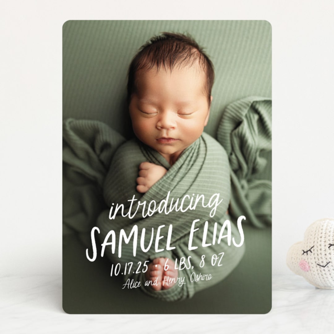 "All write" - Birth Announcements in Cloud by Lea Delaveris - Front