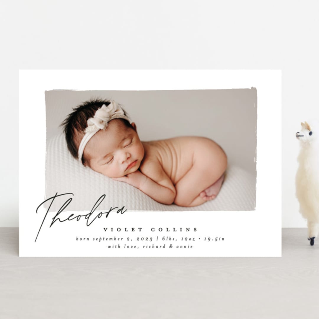 "Painted" - Birth Announcements in Cloud by Carolyn Nicks - Front