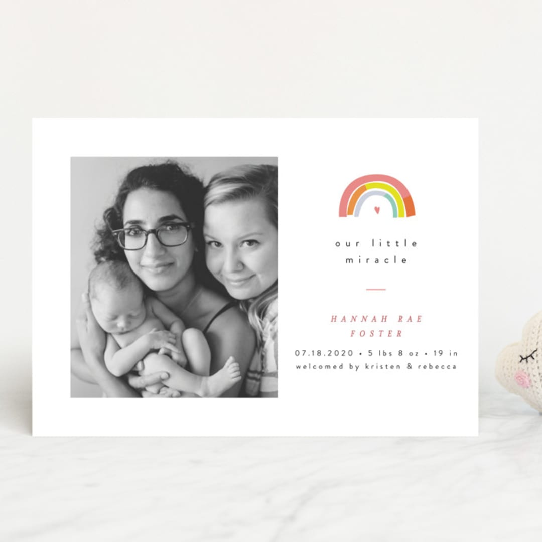 "Our Little Rainbow" - Birth Announcements in Bright by Pixel and Hank - Front
