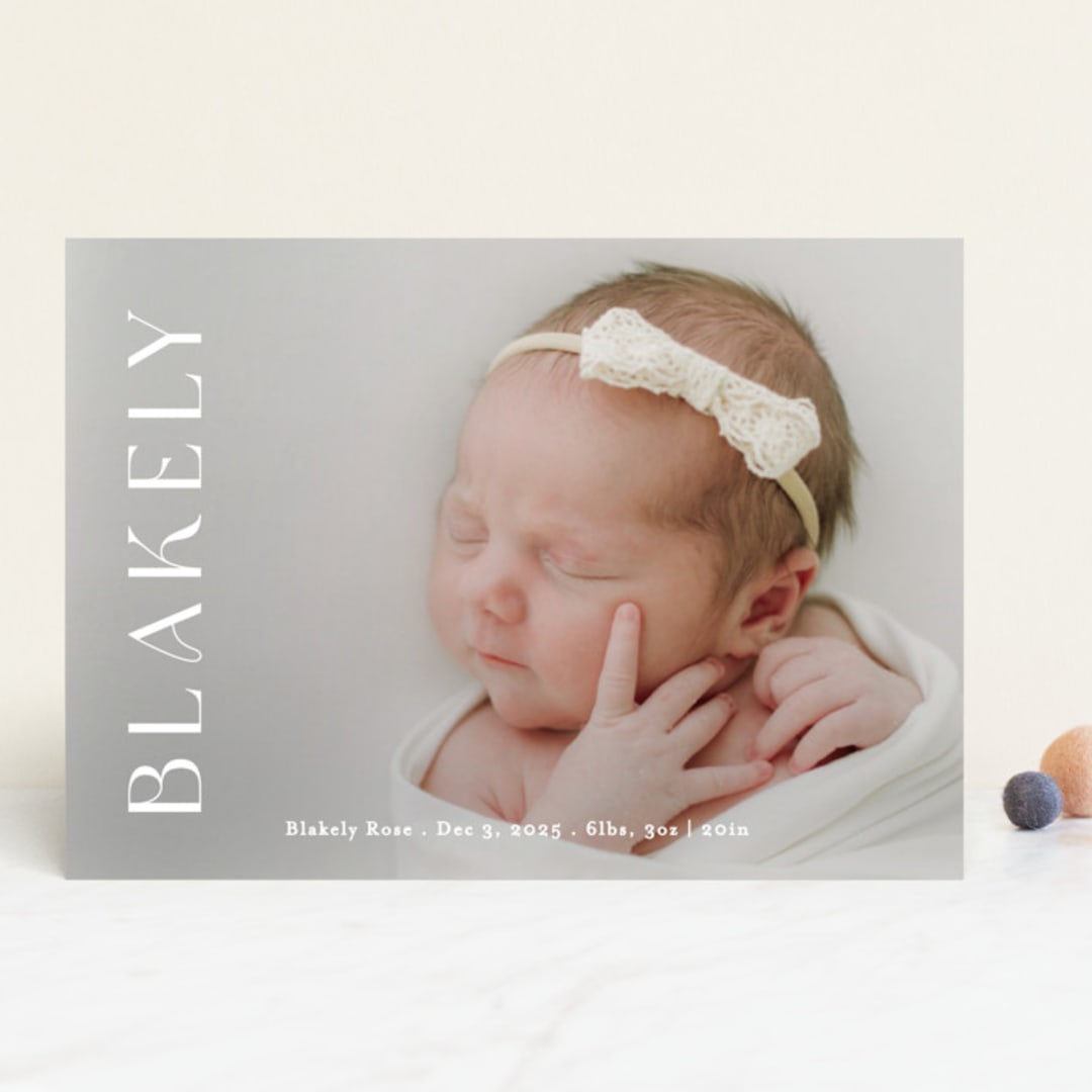 "Close Up" - Birth Announcements in Cotton by Angela Thompson - Front