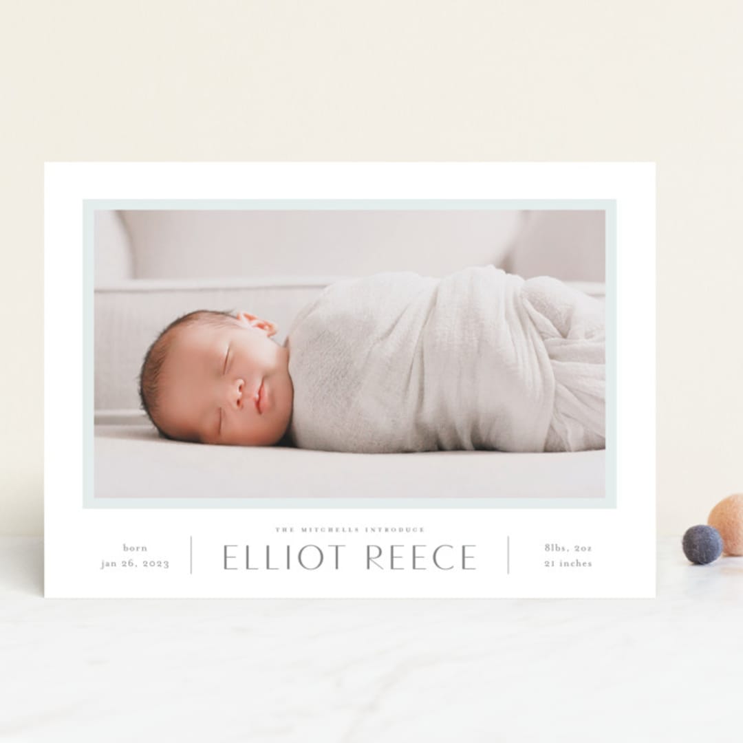 "So Proud" - Birth Announcements in Sky by Carolyn MacLaren - Front