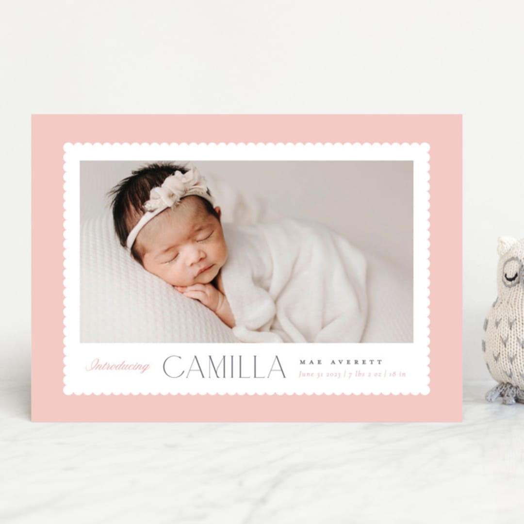 "Sweet scallop" - Birth Announcements in Rose by Robert and Stella - Front