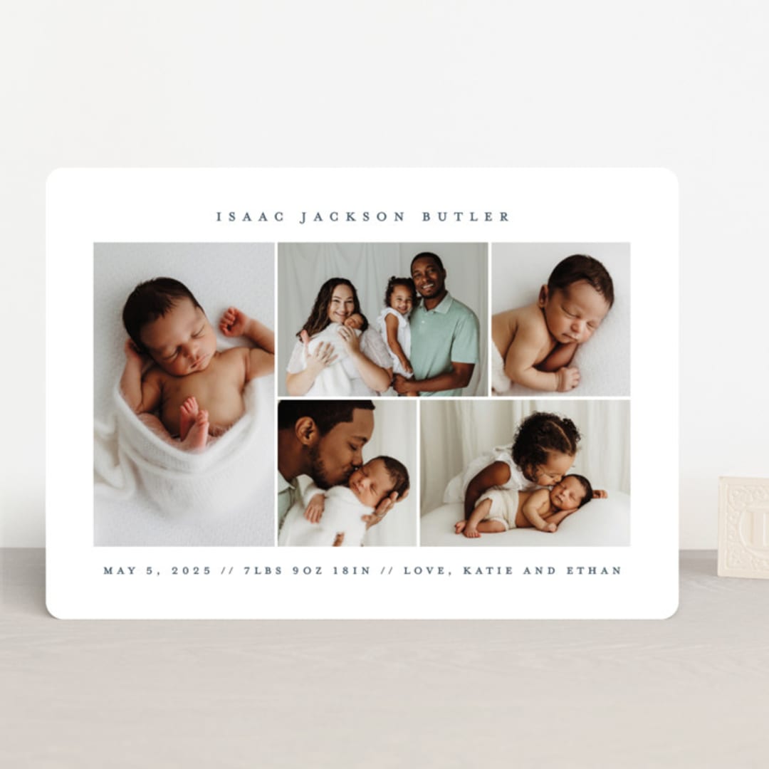 "minimalist" - Birth Announcements in Navy by Jennifer Postorino - Front