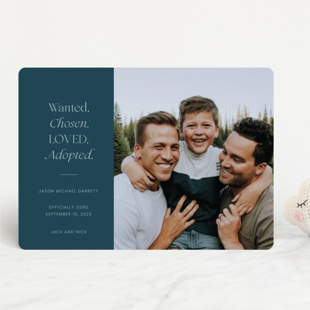 "Favorite Things" - Birth Announcements in Jade by That Girl Press - Front