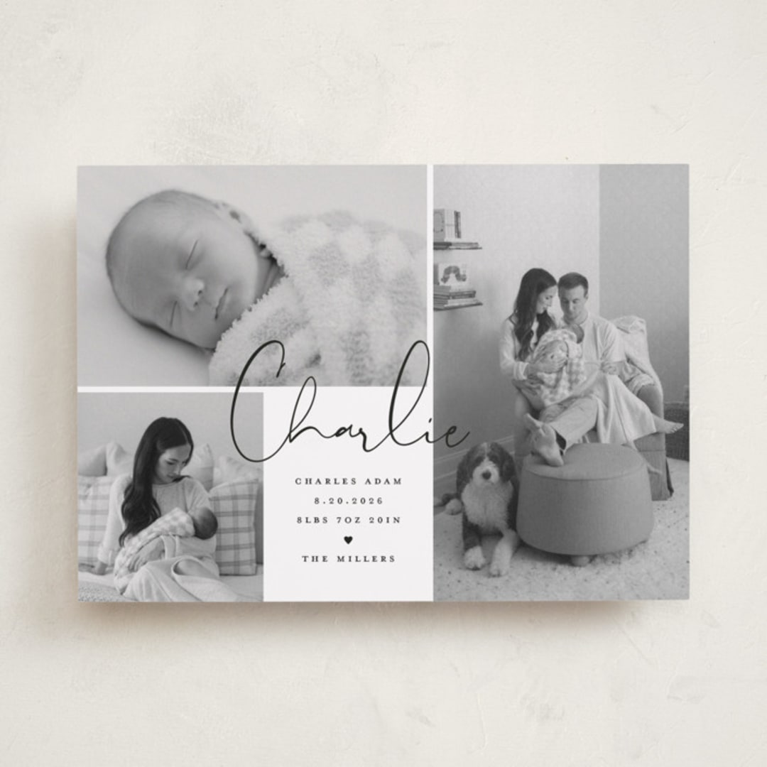 "Trio of Love" - Birth Announcements in Night by Michelle Taylor - Front
