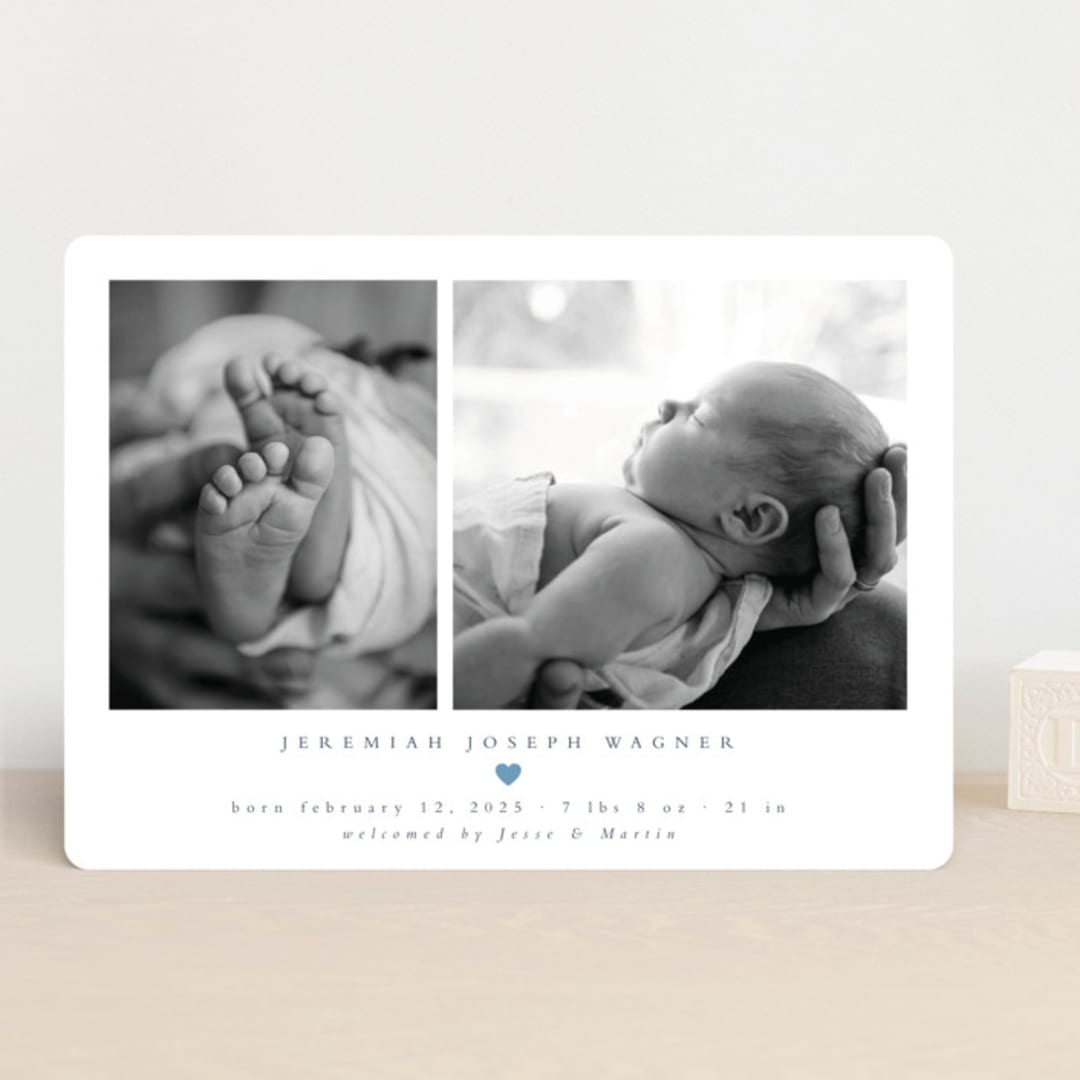 "Effortless" - Birth Announcements in Sky by Emily Sabol Goss - Front