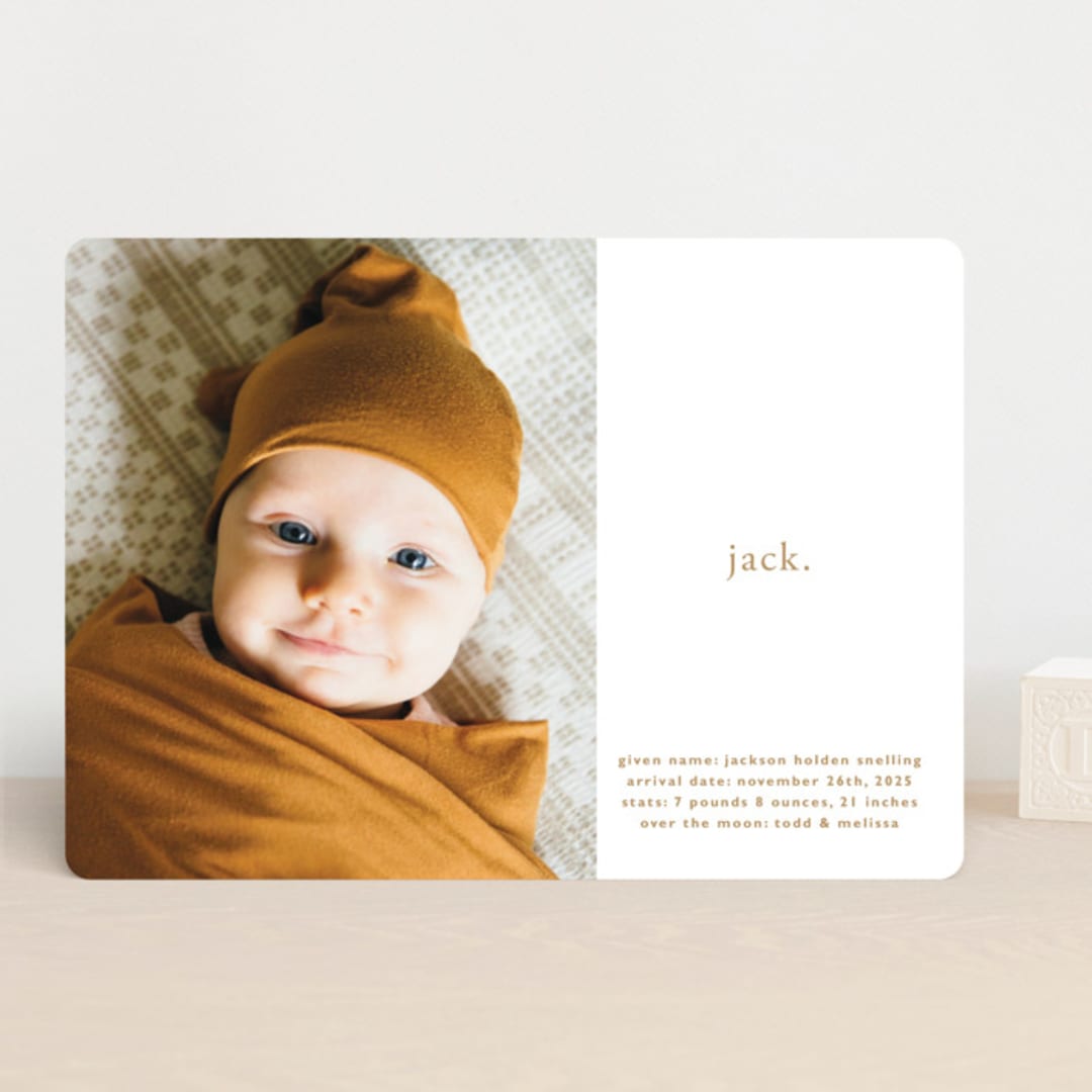 "call me jack" - Birth Announcements in Flax by Faith Dorn - Front