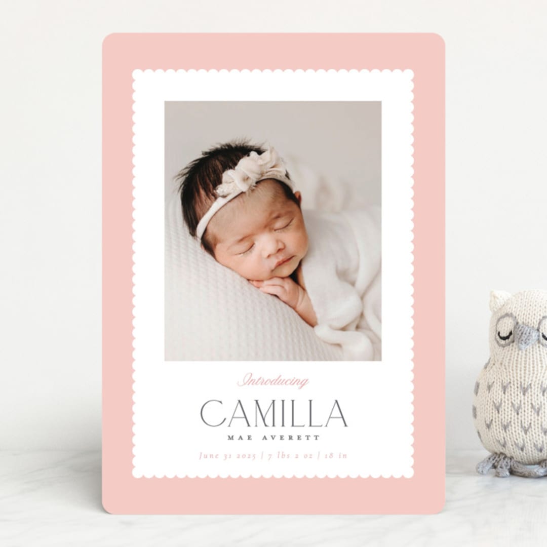 "Sweet scallop" - Birth Announcements in Rose by Robert and Stella - Front