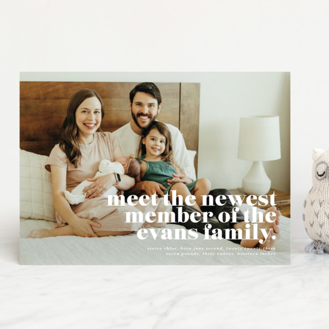 "NEWEST" - Birth Announcements in Cloud by Lori Wemple - Front