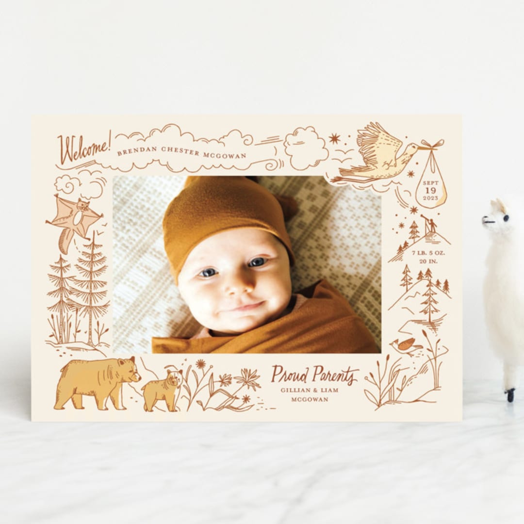 "Baby Bear" - Birth Announcements in Cream by Morgan Ramberg - Front