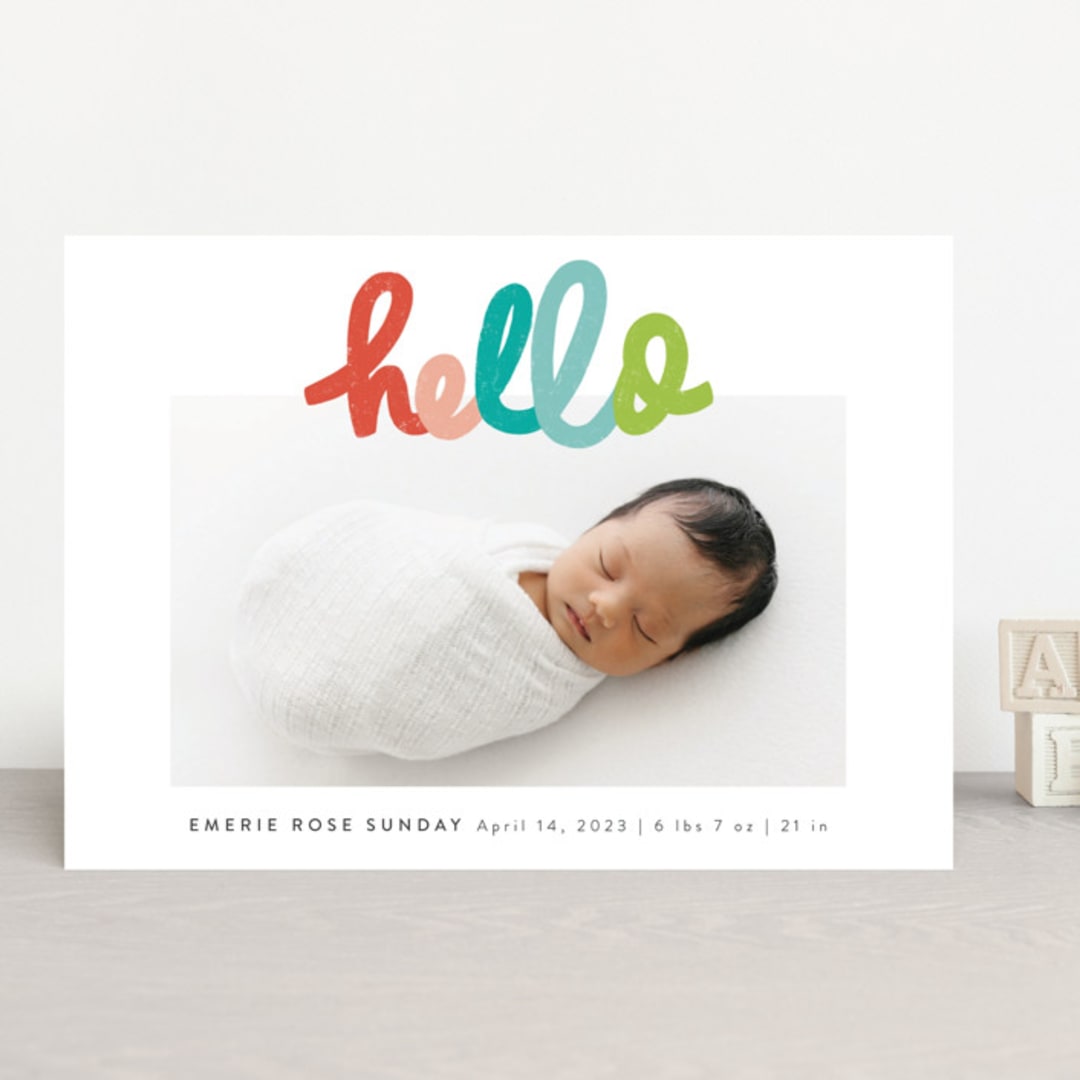 "hello doodle" - Birth Announcements in Dream by Stephanie Hawkes - Front
