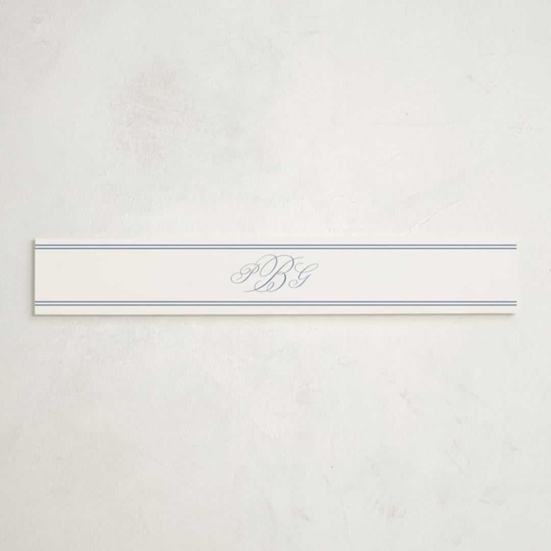 "Scholarly Charm" - Birth Announcement Belly Bands in Royal by Megan Davis - Front